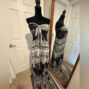 Elana Kattan Halter Maxi Boho Dress